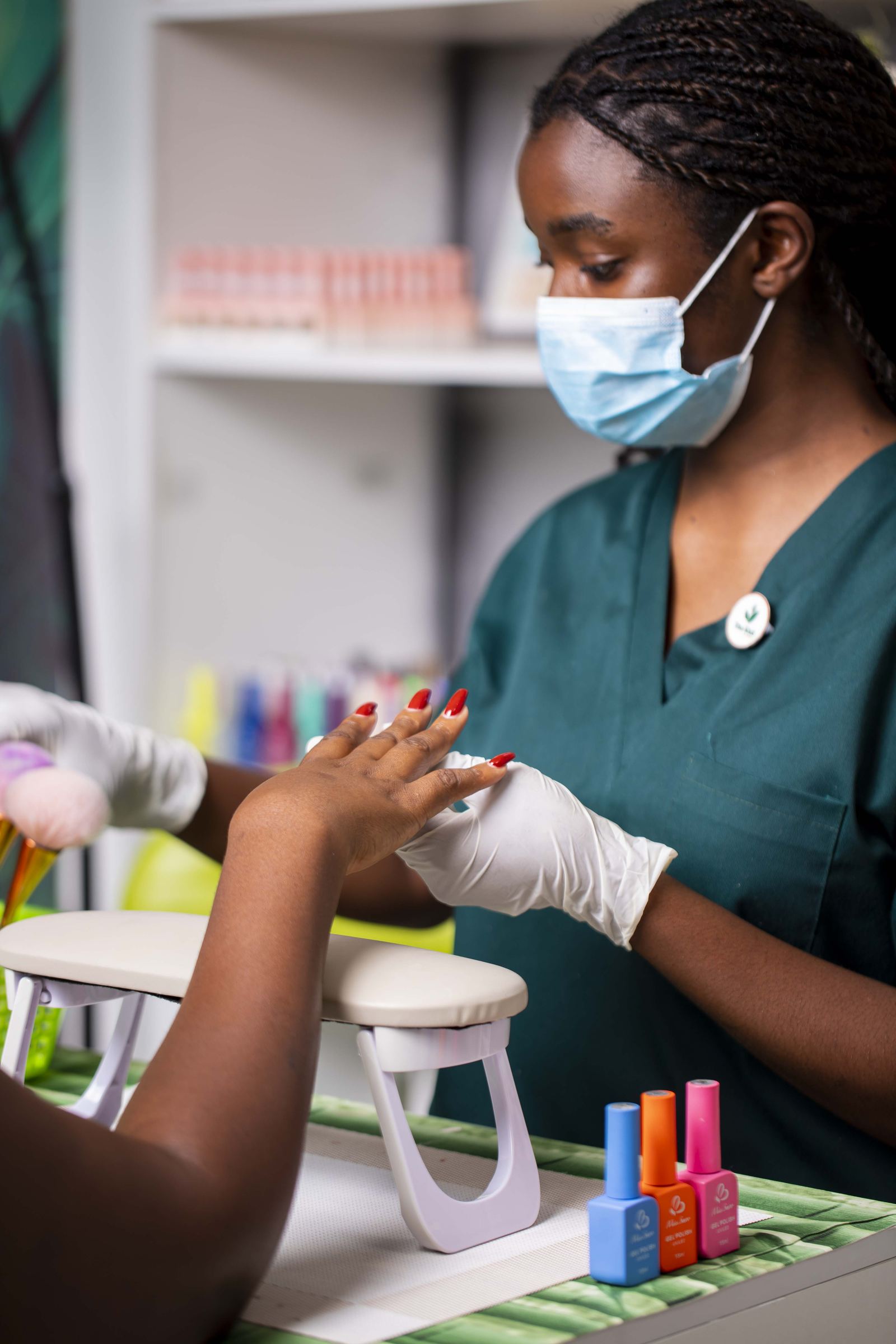 Gel manicure application